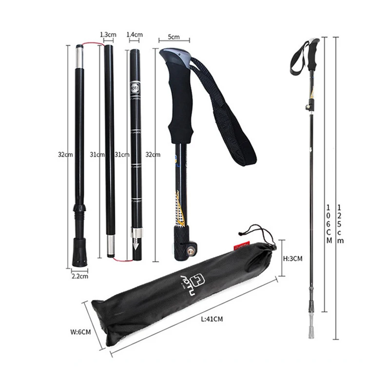 7075 Aluminum Folding Trekking Poles - Ultralight and Durable